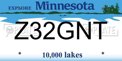 Z32GNT Minnesota License Plate