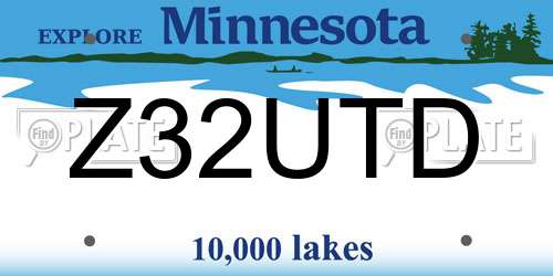 Z32UTD Minnesota License Plate