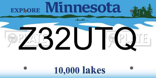 Z32UTQ Minnesota License Plate