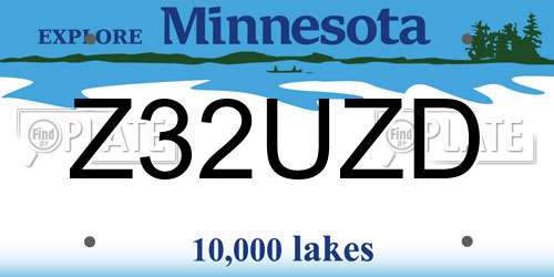 Z32UZD Minnesota License Plate