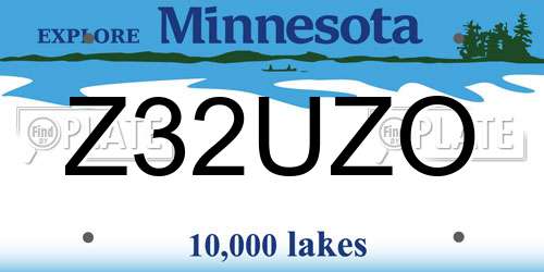 Z32UZO Minnesota License Plate