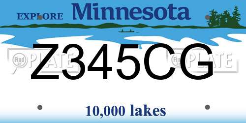 Z345CG Minnesota License Plate