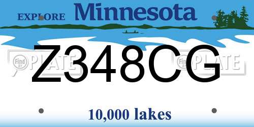 Z348CG Minnesota License Plate