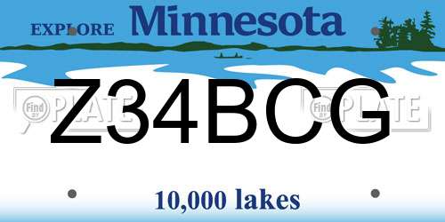 Z34BCG Minnesota License Plate