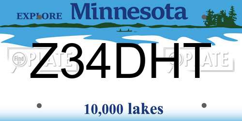 Z34DHT Minnesota License Plate