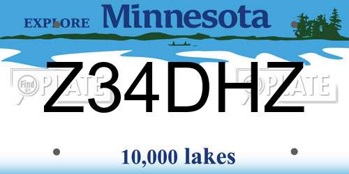 Z34DHZ Minnesota License Plate