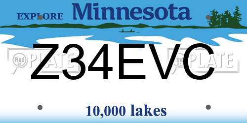 Z34EVC Minnesota License Plate