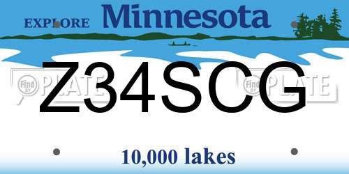 Z34SCG Minnesota License Plate