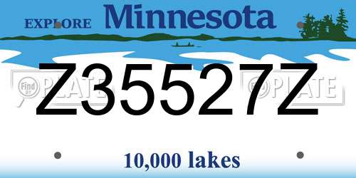 Z35527Z Minnesota License Plate