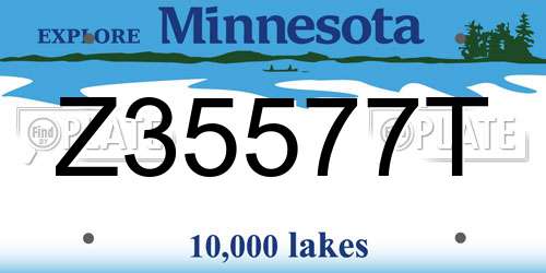 Z35577T Minnesota License Plate