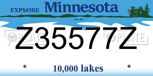 Z35577Z Minnesota License Plate