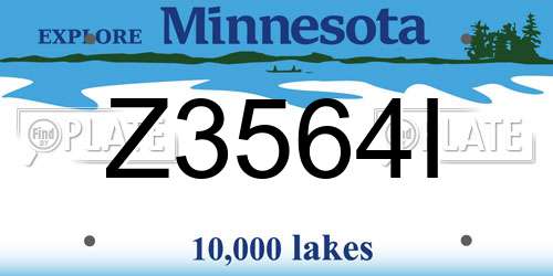 Z3564I Minnesota License Plate