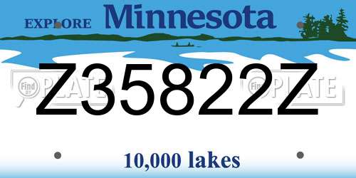 Z35822Z Minnesota License Plate