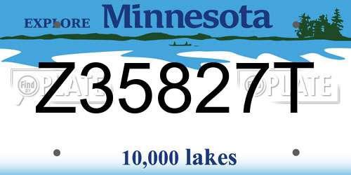 Z35827T Minnesota License Plate