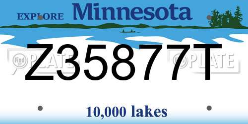 Z35877T Minnesota License Plate