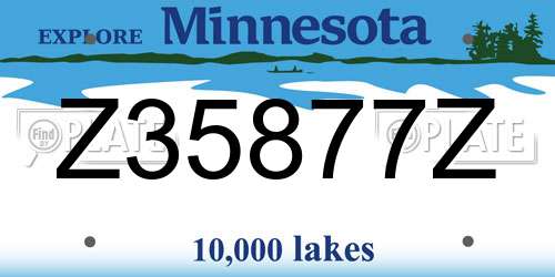 Z35877Z Minnesota License Plate