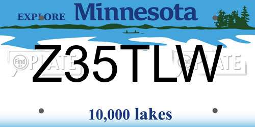 Z35TLW Minnesota License Plate