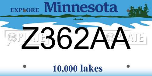 Z362AA Minnesota License Plate