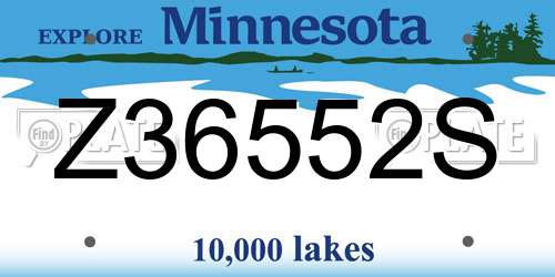 Z36552S Minnesota License Plate