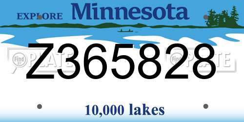 Z365828 Minnesota License Plate