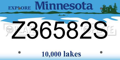 Z36582S Minnesota License Plate