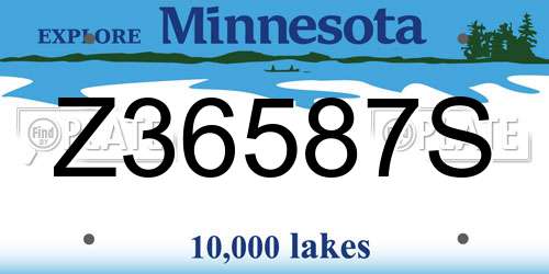 Z36587S Minnesota License Plate