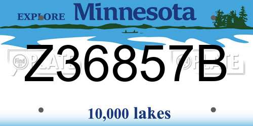 Z36857B Minnesota License Plate