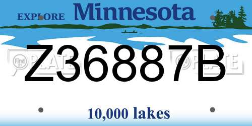 Z36887B Minnesota License Plate