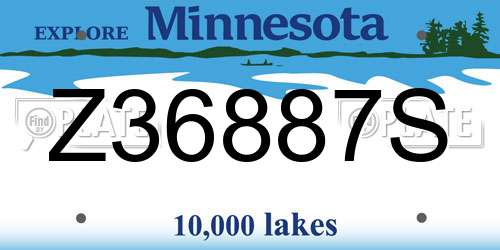 Z36887S Minnesota License Plate