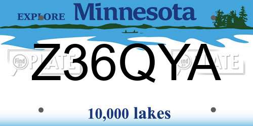 Z36QYA Minnesota License Plate