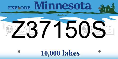 Z37150S Minnesota License Plate