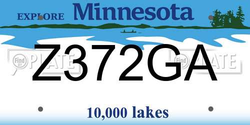 Z372GA Minnesota License Plate
