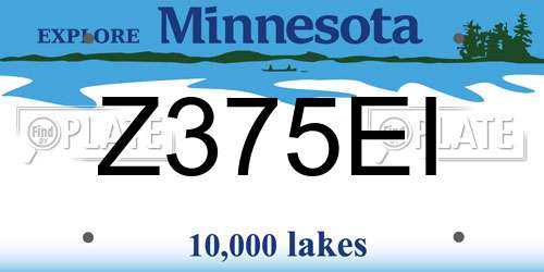 Z375EI Minnesota License Plate