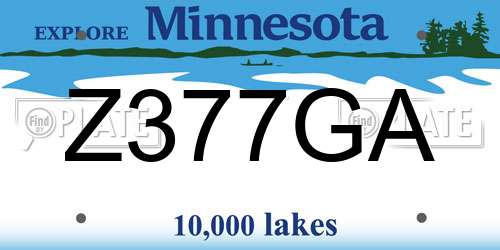 Z377GA Minnesota License Plate