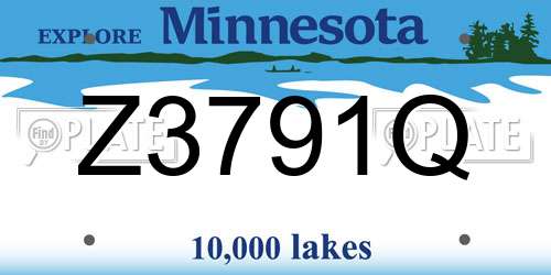 Z3791Q Minnesota License Plate