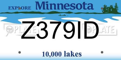 Z379ID Minnesota License Plate