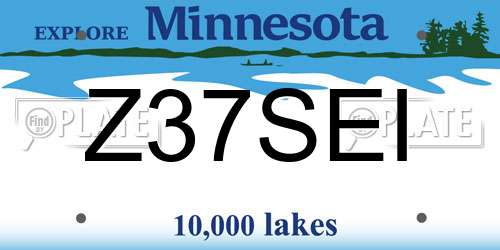 Z37SEI Minnesota License Plate