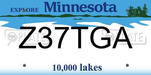 Z37TGA Minnesota License Plate