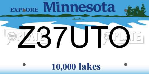 Z37UTO Minnesota License Plate