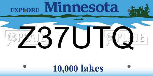 Z37UTQ Minnesota License Plate