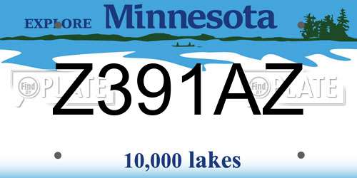 Z391AZ Minnesota License Plate