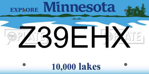 Z39EHX Minnesota License Plate