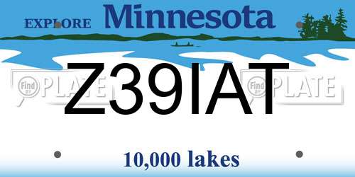 Z39IAT Minnesota License Plate