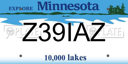 Z39IAZ Minnesota License Plate
