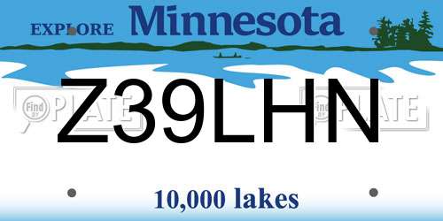 Z39LHN Minnesota License Plate