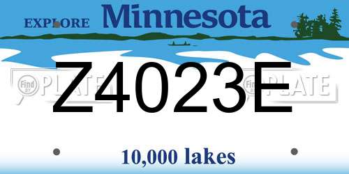 Z4023E Minnesota License Plate