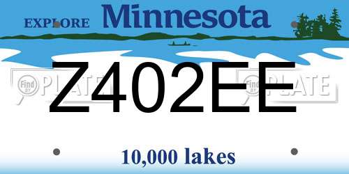 Z402EE Minnesota License Plate