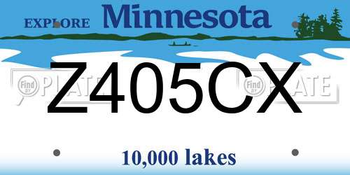 Z405CX Minnesota License Plate