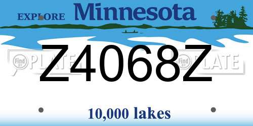 Z4068Z Minnesota License Plate