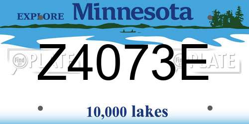 Z4073E Minnesota License Plate